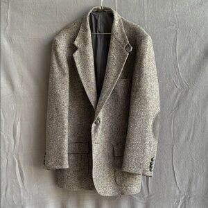 Men's Gray 100% Wool Blazer 44L large